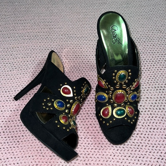 New platform Studded slipper heels - Picture 3 of 6